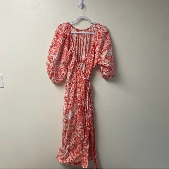 Mara Hoffman Fila Wrap Dress 100% Organic Cotton Size XL - Picture 2 of 6